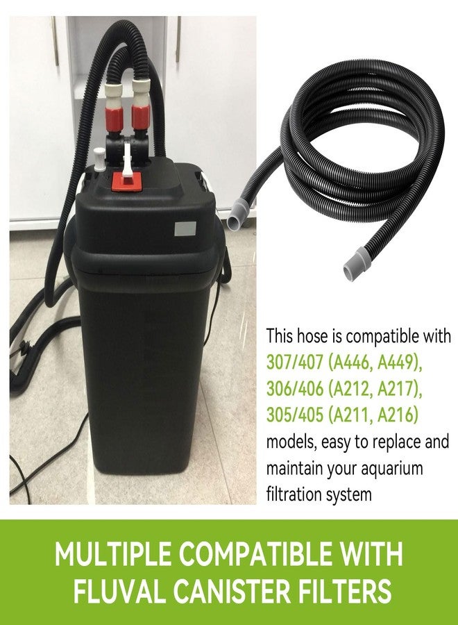 HCLSY A20015 Aquarium Ribbed Hosing Compatible with Fluval 407/406/405/404/307/306/305/304 Canister Filter, 9.8Ft Aquarium Tubing, Aquarium Filter Replacement Part, Black - Image 4